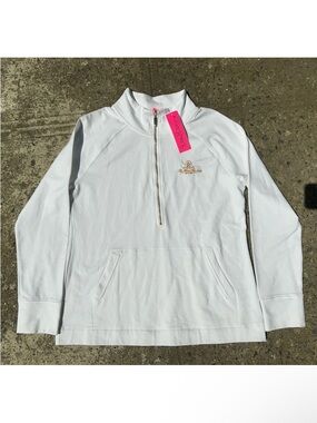 Lilly Pulitzer Upf 50+ Skipper Popover Sweater Resort White‎ The Hotel Hershey L